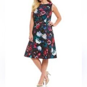 Calvin Klein Plus Size Floral A-Line Scuba Dress 22
